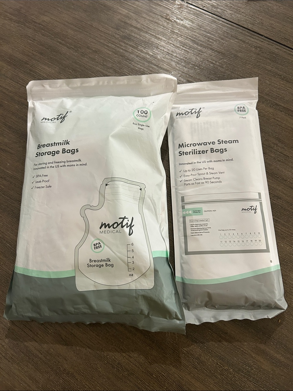 Motif Medical Breast Milk Storage Bags 8oz Single Use Bags
500 BPA-Free and